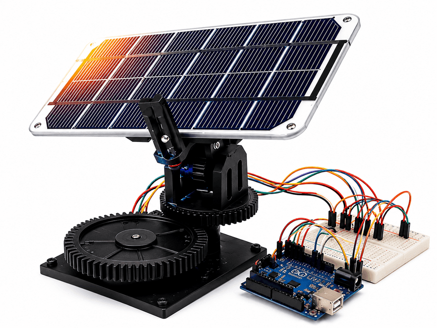 Unassembled DIY Dual-Axis Solar Tracker Kit — product photo from Robotics Kits Pakistan catalog